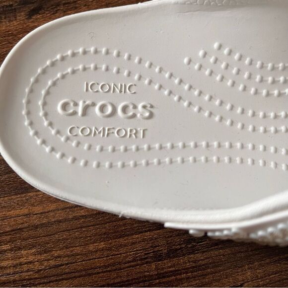 CROCS White Kadee II Jewels Embellishment Slip-On Z-Strap Sandals Size 7 - Picture 5 of 9
